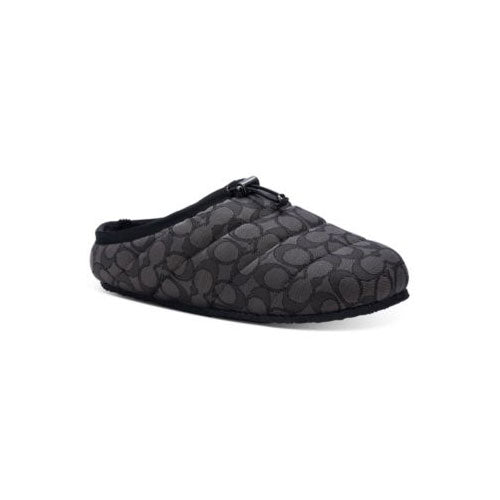 COACH Mens Signature Jacquard Slipp Black 7.5