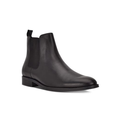 Calvin Klein Mens Juno Chelsea Boot Black Leat 10.5