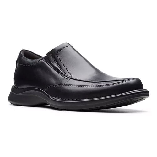 Clarks Mens Kempton Free Black Leath Black Leather 9.5