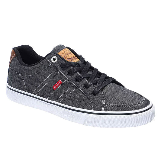 Levis Mens Turner Chambray Sneakers Black Tan 10